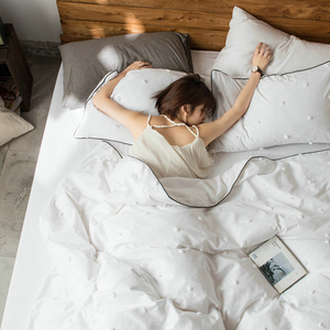 Bộ Ga Trải Giường Vải Jacquard 100% Cotton Màu Trơn Bộ Ga Trải Giường - Product Image 5