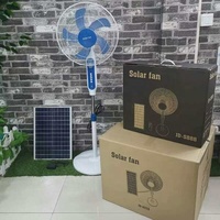 Ventilateur sur pied solaire à vente chaude avec panneau solaire, ventilateur de sol de 16 pouces, fonctionnement en courant continu, ventilateur électrique solaire à 5 pales