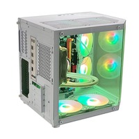 Pcooling Boîtier d'ordinateur personnalisé Panneau de verre Boîtier pour PC Cube Atx Mid Tower Boîtier pour ordinateur de bureau de jeu