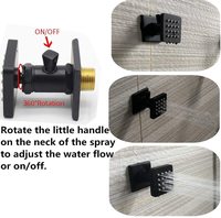 Mélangeur de pluie à haute pression de luxe moderne de 16 pouces noir mat Système de pommeau de douche au plafond avec sprays doux pour le corps
