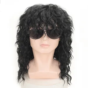 Long Kinky Curly Rocker Costume 80s Wigs Halloween Costumes Male Rock Wig Curly Punk Heavy Metal Mullet Wig