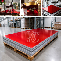 Plaques acryliques miroir rouges 12x12 et 12x14 pouces (4x8 pieds), épaisseur 1/8 et 1/12 po, en PMMA, pour découpe laser, artisanat, projets DIY et affichage artistique