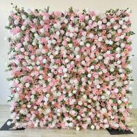 Mur de fleurs artificielles en soie blanches, réalistes et de haute qualité, à enrouler, pour les décorations de mariage et de rentrée scolaire