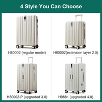 Valise de voyage grande taille avec roulettes, en matériau PC avec poignée, 20, 22, 24, 26 pouces, avec fermeture éclair et cadre