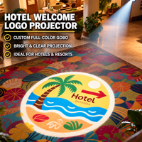Projecteur de logo Gobo couleur personnalisé, panneau de bienvenue LED, lumière de projection pour hôtels, complexes hôteliers, restaurants et entrées commerciales