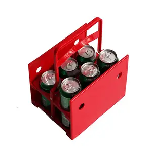 Tasse de bière pliable en plastique, 4 pièces, support de 6 bouteilles, Portable, en promotion, de haute qualité, prix bon marché, Logo personnalisé