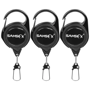 SAMSFX يطير الصيد زنجر ضام مستخرج حارس مفتاح بكرة قابلة للسحب شارة حامل أداة الحبل 3 قطعة في حزمة