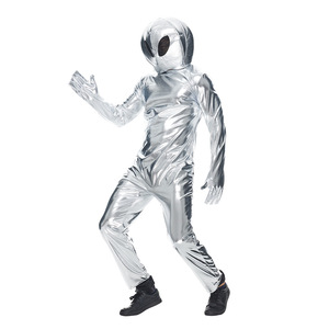 Disfraz espacial alienígena de vinilo blanco, traje completo para fiesta de Halloween, cosplay, actuación, talla para adultos de 14 años en adelante - Product Image 4