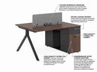 Meuble de bureau modulaire extensible et portable, populaire et en promotion, avec cloisons de séparation pour poste de travail 2-6 personnes, en bois