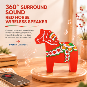 Altavoz Inalámbrico con Diseño de Caballo Dala Sueco, Adorno de Escritorio Nórdico Retro, Reproductor de Música Personalizado, Bonito Altavoz Inalámbrico Tipo C - Product Image 3