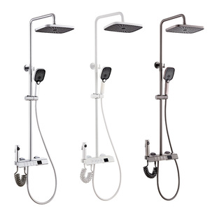 Piano Key <b>Shower</b> Set Rectangle High Pressure Spray Gun Digital Display Bathroom <b>Shower</b> Set Top Spray Corrosion Prevention - Product Image 2