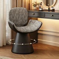 Chaise de coiffeuse moderne pivotante avec dossier en cuir PU, tabouret pivotant pour chambre à coucher, table de maquillage, salon de manucure