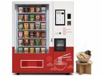 Máquina Expendedora de Comida Caliente Avanzada, Máquina Expendedora de Fideos Instantáneos de Autoservicio con Dispensador de Agua Caliente para Venta Minorista las 24 Horas