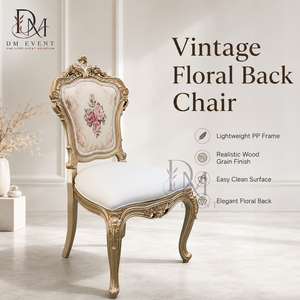 Chaise de mariage de luxe en bois sculpté à motifs floraux, chaise de banquet rembourrée pour événements hôteliers, location événementielle et vente en gros - Product Image 1