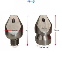 Buse de nettoyage de canalisations haute pression en acier inoxydable de qualité supérieure M22 1/4" 3/8" pour découpe de racines et dragage de drains