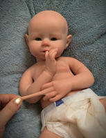 Poupée Bébé Réaliste en Silicone de 18 Pouces, Poupée Reborn Ultra Réaliste, Jouet Doux, Poupée de Collection, Poupée Fille Chauve Tendance et Réaliste