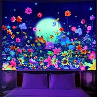 Impression sur tissu léger de haute qualité, extensible, décoratif mural, psychédélique et tripé, réactif aux UV et aux lumières noires