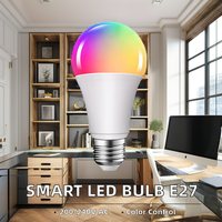 Ampoule LED Intelligente Tuya 9W E27 RGB 3000-6500K Dimmable avec Bouton Manuel Wi-Fi pour Contrôle par Application AC 85-265V Éclairage Domestique