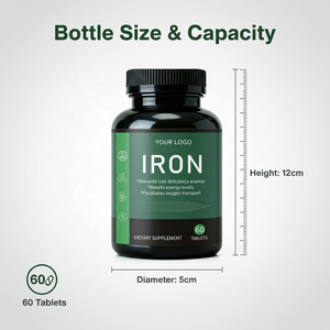 Comprimés de fer pour adultes OEM/ODM - Complément de fer à marque privée personnalisée pour l'anémie et l'augmentation de l'énergie 60 comprimés - Product Image 4