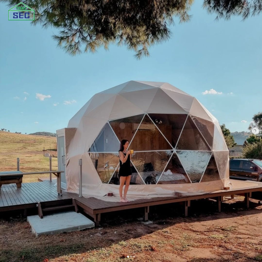 Tentes de dôme insonorisées de prix usine dôme d'hôtel d'hiver transparent petite tente de dôme de PC d'igloo géodésique