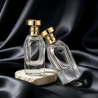 Bouteille de parfum cylindrique en verre transparent de 30/50 ml, sérigraphiée, flacon pulvérisateur vide pour cosmétiques, vente en gros