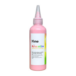 Peintures acryliques neuf couleurs rose, format 60 ml, pour papier, métal, bois, verre, plastique, béton et plâtre - Product Image 1