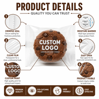 Sacs en plastique transparents laminés personnalisés, de qualité alimentaire, thermoscellables, pour emballages individuels de biscuits et de bonbons
