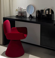 Fauteuil pivotant contemporain avec dossier incurvé ergonomique, chaise longue confortable pour la maison