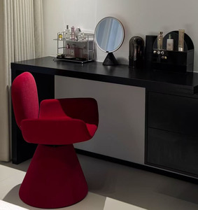 Poltrona Girevole Contemporanea con Schienale Ergonomico Curvo, Comoda Sedia Lounge per <span class=keywords><strong>Casa</strong></span> - Product Image 1