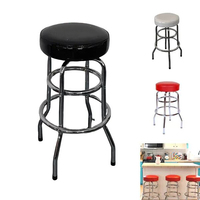Tabouret de bar industriel robuste en métal chromé, pivotant à 360 degrés, sans dossier, non pliable, pour vente en gros