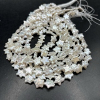 Perles d'eau douce naturelles baroques étoile à cinq branches blanches brillantes 11-12mm-12-13mm Grade AAA pour DIY