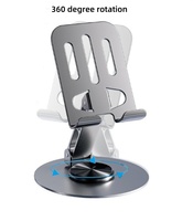 Support de téléphone portable en métal, rotation à 360 degrés, réglage pliable, support de tablette de bureau pour téléphone portable