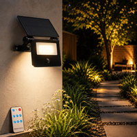 Projecteur LED solaire réglable avec détecteur de mouvement PIR, télécommande, étanche IP65, pour jardin, cour, mur extérieur, lampe de sécurité