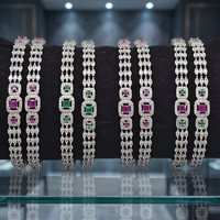 Conjunto de pulsera de elegancia radiante de Plata de Ley 925, brazaletes de moda de lujo, diseño de AD de elegancia radiante, brazaletes de lujo de plata 925