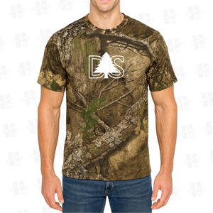 Camiseta de manga corta con estampado digital personalizado de camuflaje Real Tree, cuello redondo, mezcla de algodón, con gráfico de camuflaje impreso para hombre, en oferta. - Product Image 2