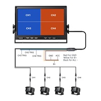 Écran IPS 10,1 pouces, DVR AHD, moniteur quadruple, 12-36V, caméra de recul AHD, caméra de vision arrière étanche, kit de vision nocturne pour camion, camping-car