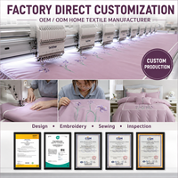 Ensemble de literie brodé sur mesure OEM ODM, housse de couette de luxe, drap, taie d'oreiller, fabricant de textiles de maison en gros