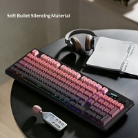 Teclado de Membrana Inalámbrico Ergonómico Langtu L98 con Tres Modos RGB para Juegos y Oficina, Silencioso para Laptop