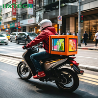 Boîte de livraison pour moto avec écran LED publicitaire étanche IP65 P2.5, boîte de livraison de nourriture avec écran LED arrière pour moto