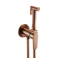 Ensemble de pulvérisation pour bidet moderne en or rose brossé, kit shattaf plaqué, douchette WC portable, douchette musulmane, robinetterie de salle de bain