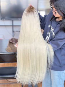 วิกผมสี2025ขี้อายวิกผมมนุษย์แบบใหม่วิกผมติดกาวแบบ HD ติดลูกไม้ด้านหน้าสำหรับผู้หญิงดีไซน์หรูหราไม่พันกัน - Product Image 4