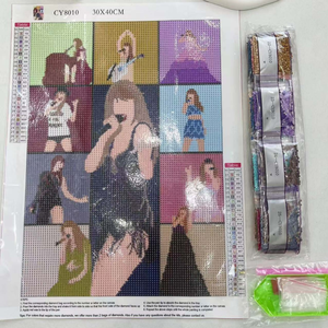 طقم لوحات ماسية كاملة مرسومة يدويًا 5D مزخرف بالماس لديكور المنزل - Product Image 6
