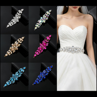 En gros, Applique florale en strass à coudre en verre, style bijoux de mariée, pour accessoires de coiffure et accessoires de vêtement DIY