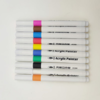 Marqueurs permanents acryliques Bonvada pour toutes surfaces, en plastique PP, imperméables, 12/24/36/48 couleurs pour