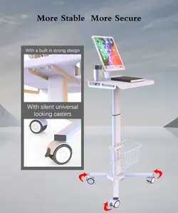 Laptop Cart All In 1 Workstation Height Adjustable Mobile Medical Laptop Cart Tablet VESA Hospital Trolley For Dental Clinic