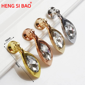 Nhà Máy Bán buôn Chất lượng cao Hợp kim kẽm lỗ duy nhất vàng tinh thể cửa kính xử lý cho đồ nội thất ngăn kéo - Product Image 2