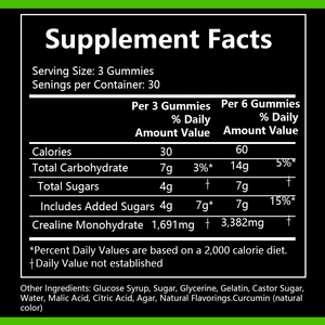 Creatine Gummies สนับสนุนการเจริญเติบโตของกล้ามเนื้อโดยการเสริมสร้างการสังเคราะห์โปรตีนลูกอมเหนียว - Product Image 2