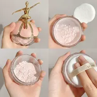 Poudre libre de finition à la grande capacité, petite statue dorée de ballet, poudre de maquillage imperméable, longue durée, contrôle de l'huile, poudre pour le visage