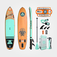 Équipement sportif en gros Stand up paddle gonflable en bois grainé Stand up paddle gonflable sup Board