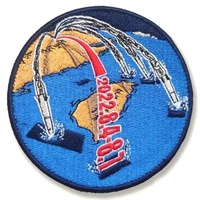Écusson brodé rond personnalisé de haute qualité, badge brodé thermocollant haute densité pour vêtements de moto, marque privée